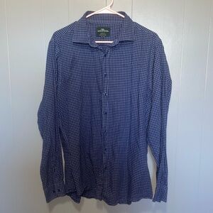 Rodd & Gunn Blue Plaid Cotton Sports Fit Button Down Shirt Large